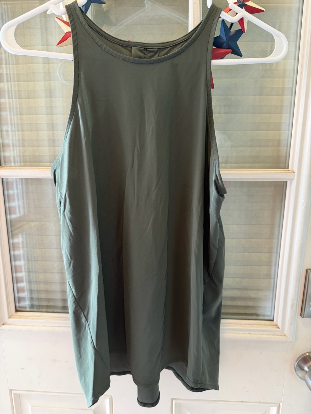 A Day Sleeveless Olive Green Tank Top